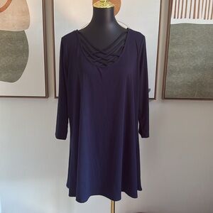 3/$10 Zenana Outfitters Blue Asymmetrical 3/4 Sleeve Tunic